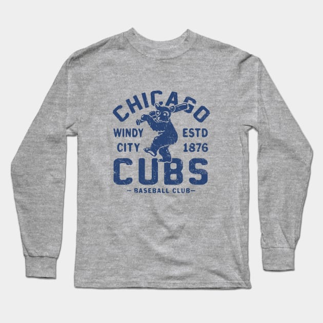 Chicago Cubs Retro 2 by Buck Tee Long Sleeve T-Shirt by Buck Tee